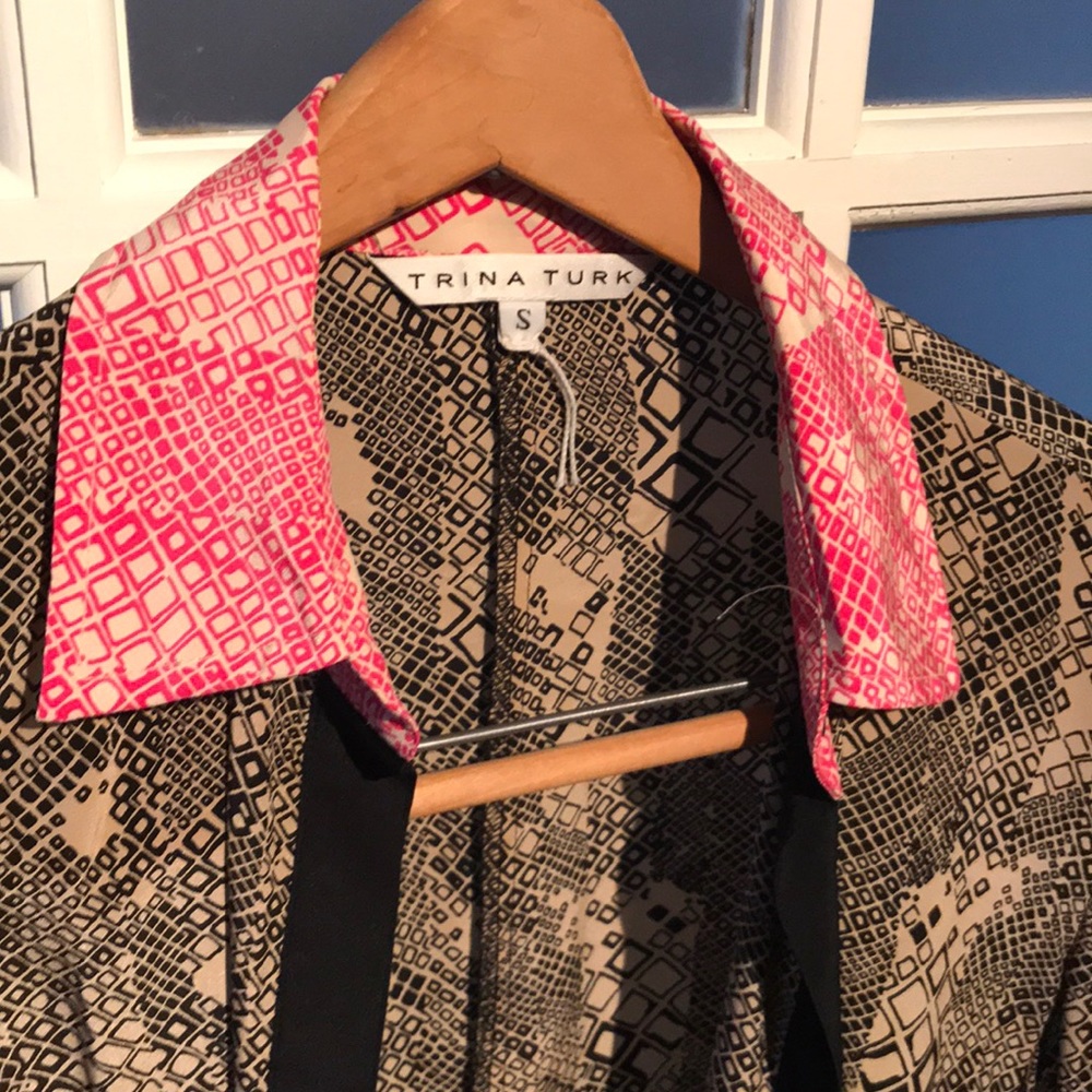 Trina Turk Geo Silk Blouse - Small